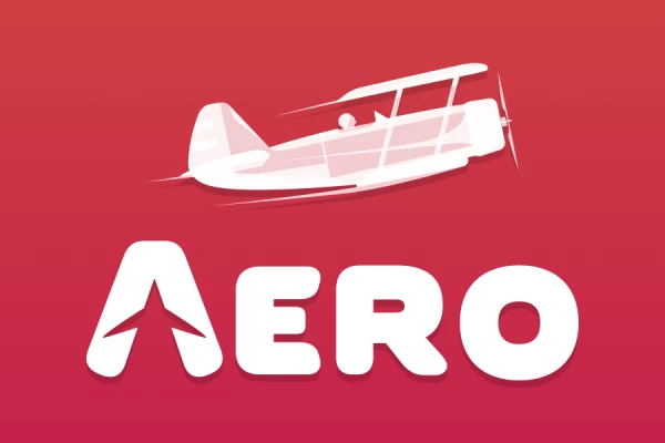 Aero slot game logo, featuring a white seaplane on a red background with the game title in a bold, modern font.