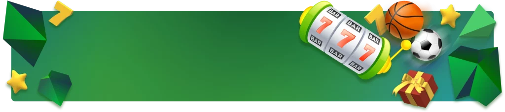 Banner promocional verde apresentando o 'Kit de boas-vindas até R$ 4000' com ícones de um slot machine, uma bola de basquete, uma bola de futebol, e um presente, além de um botão amarelo 'Receber'.