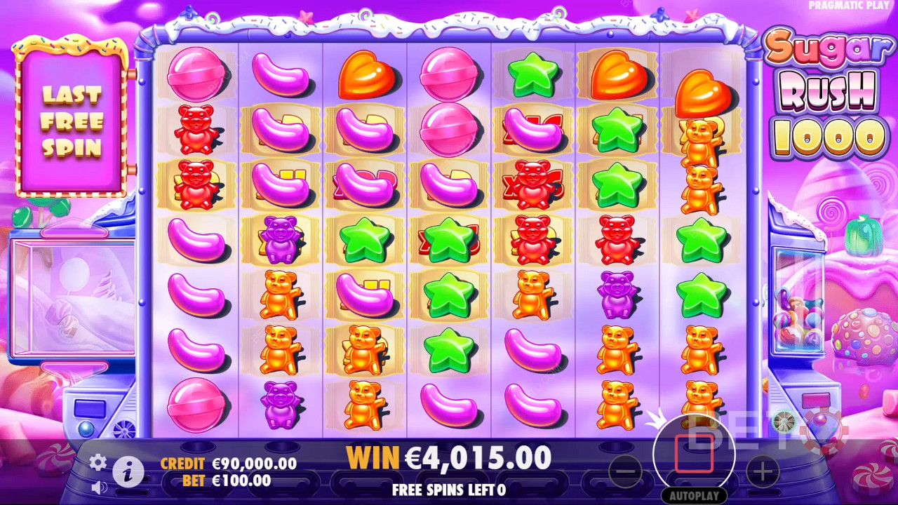 Sugar Rush Interface de slot