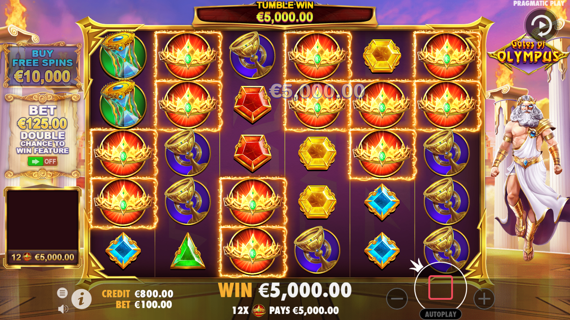 Gates of Olympus Interface de slot