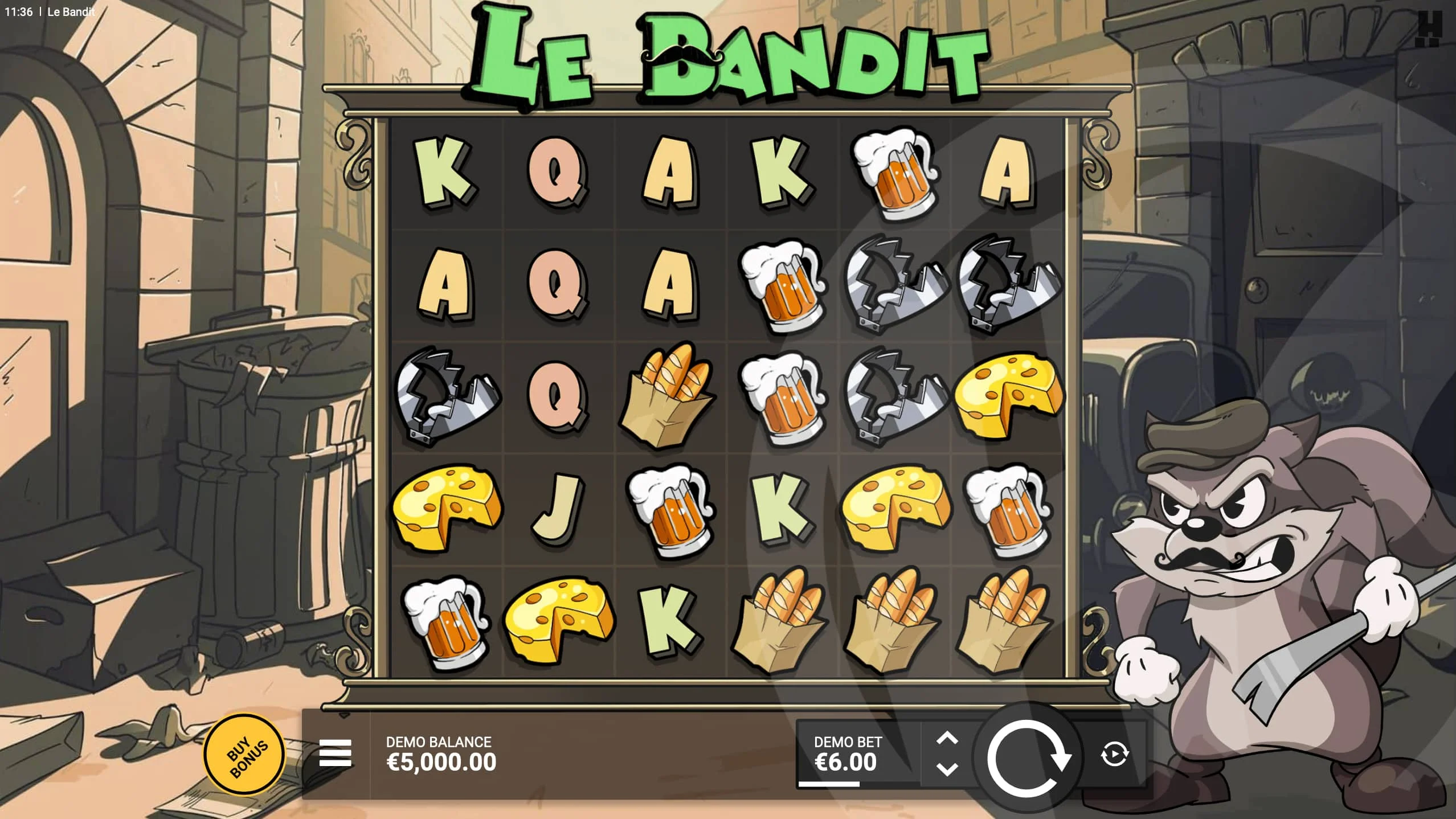 Le Bandit Interface de slot
