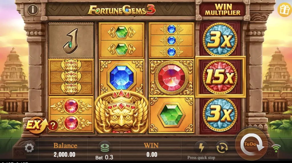 Fortune Gems 3 Interface de slot