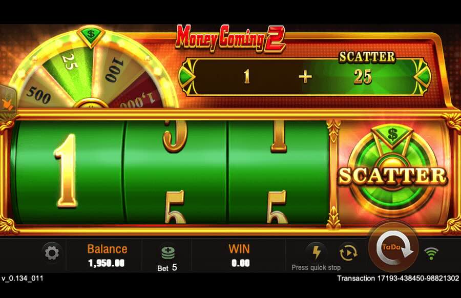 Money Coming 2 Interface de slot