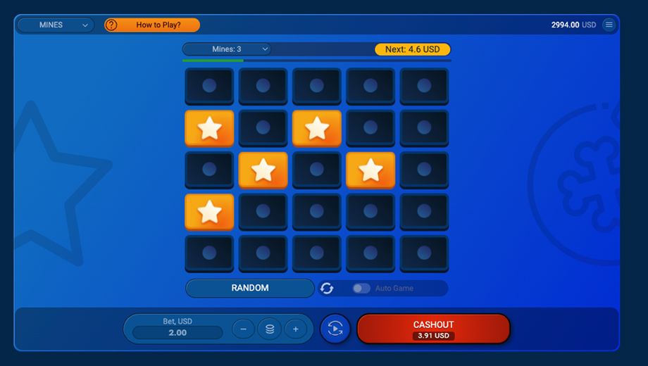 Mines Interface de slot