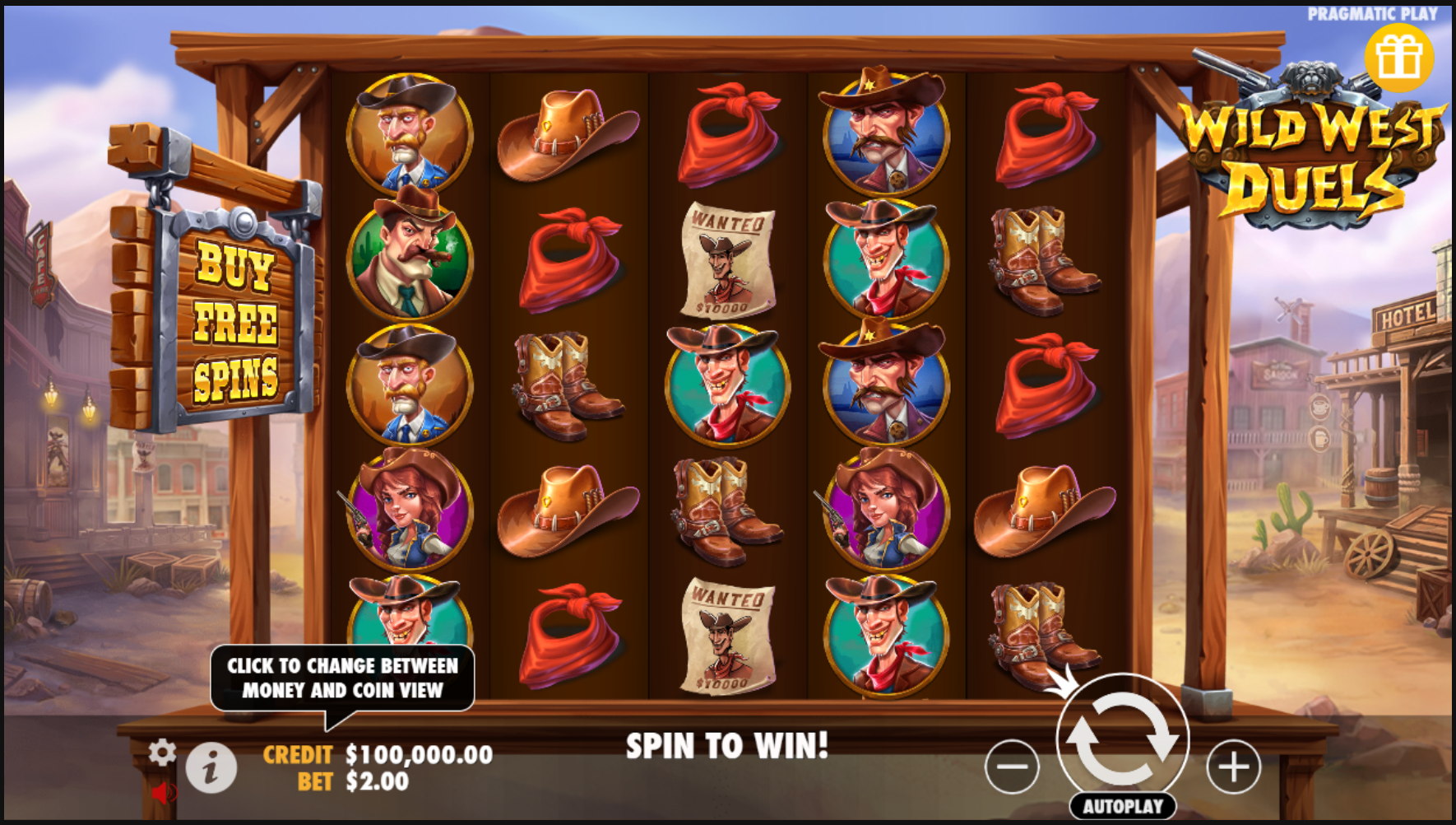 Wild West Duels Interface de slot