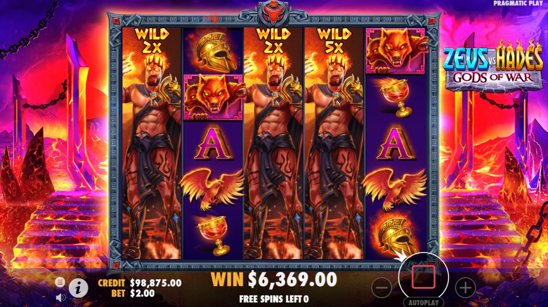 Zeus vs Hades - Gods of War Interface de slot